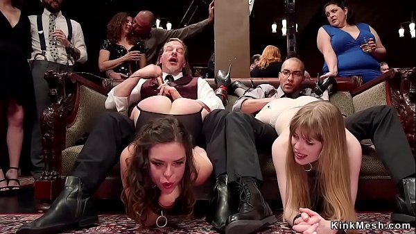 Slaves sucking at bdsm orgy